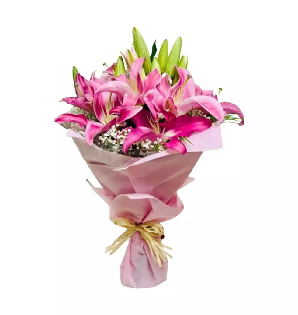 Charming Pink Lily Bouquet