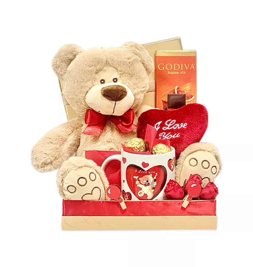 Romantic Chocolate and Teddy Gift