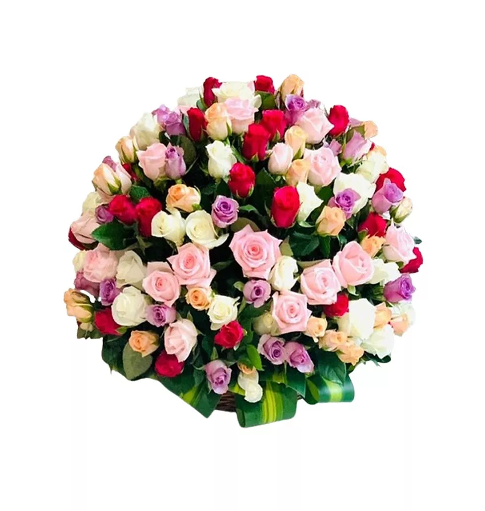 Luxurious Multicolored Rose Bouquet